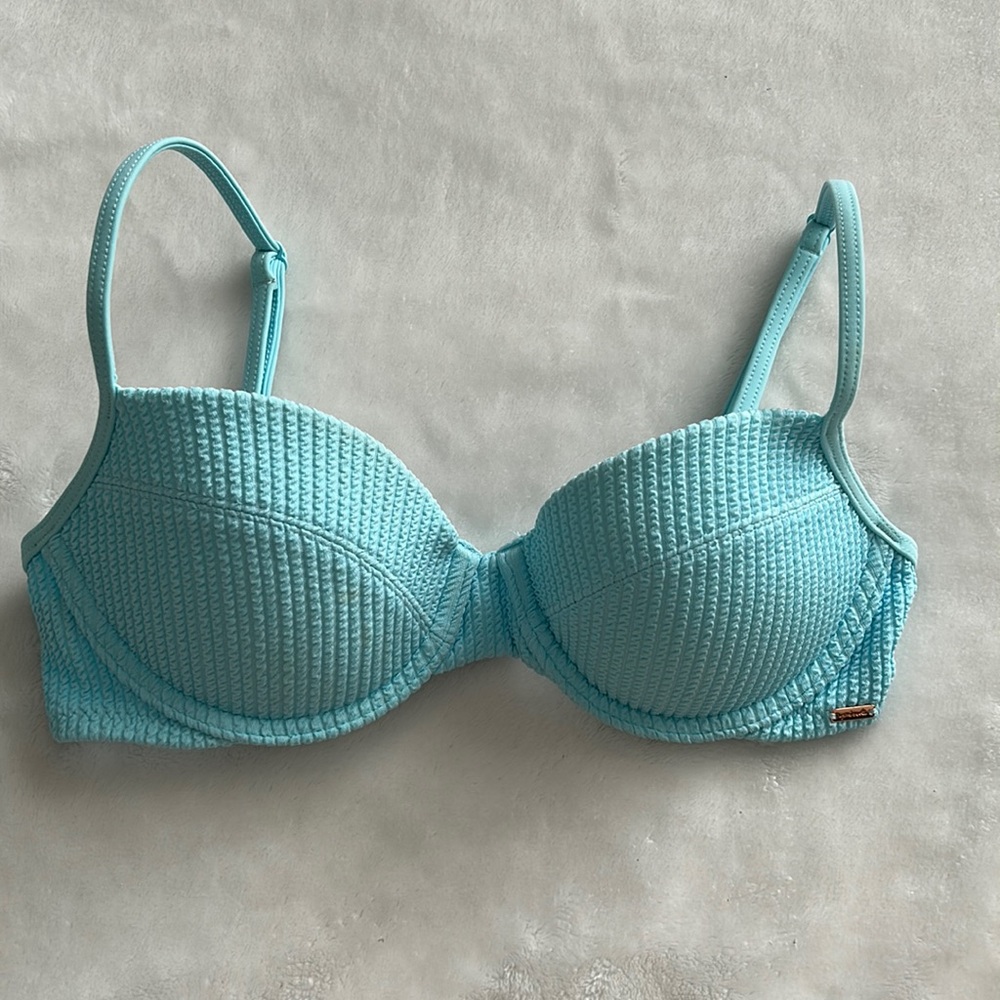 Victoria's Secret PINK Blue Crinkle Push-up Bikini Top Size XS